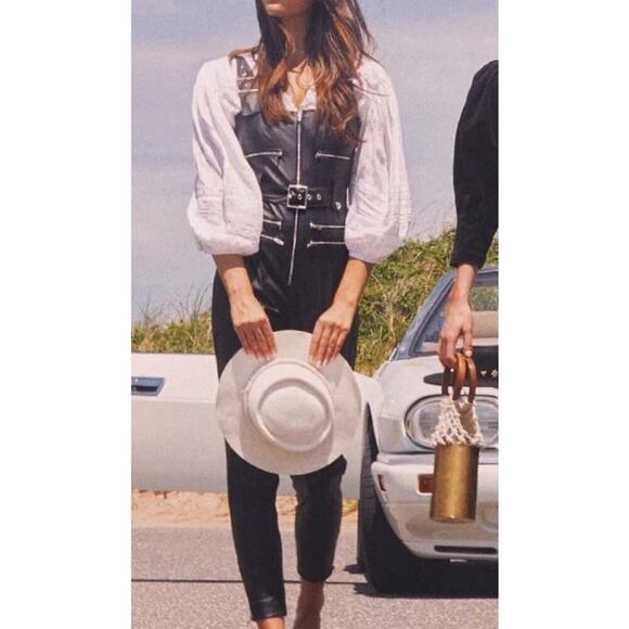 WEWOREWHAT Vegan Black Leather Moto Overalls - Picture 2 of 10